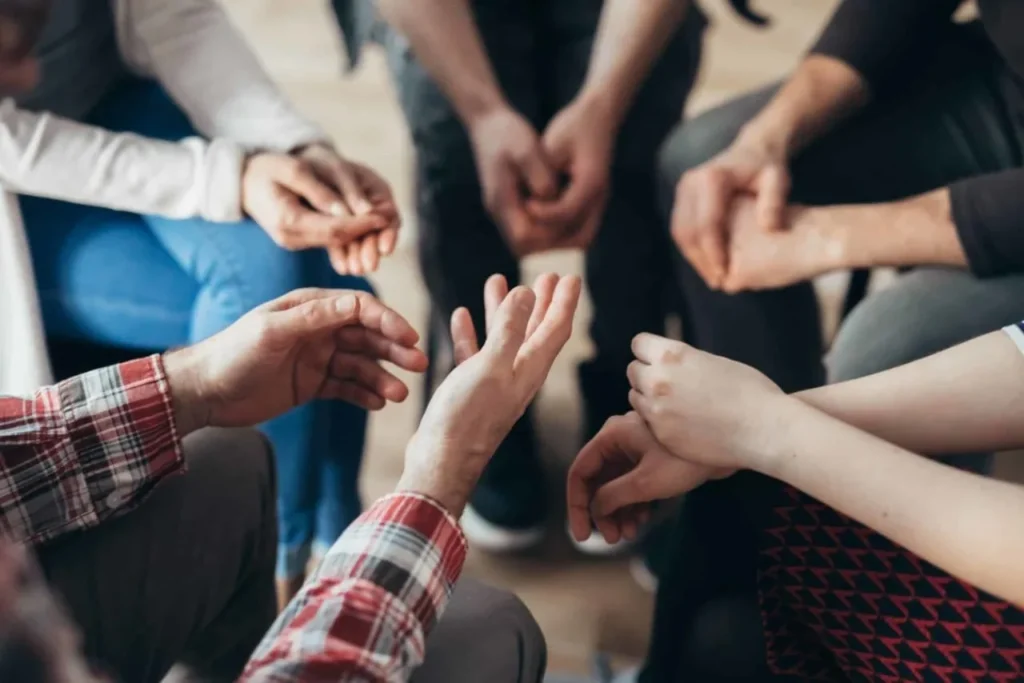 group of people sitting together  residential treatment in sacramento california