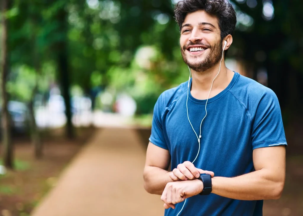 man outside on a run after exposure and response therapy