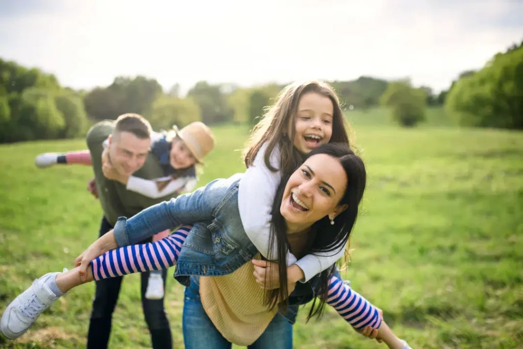 family spending time together outdoors