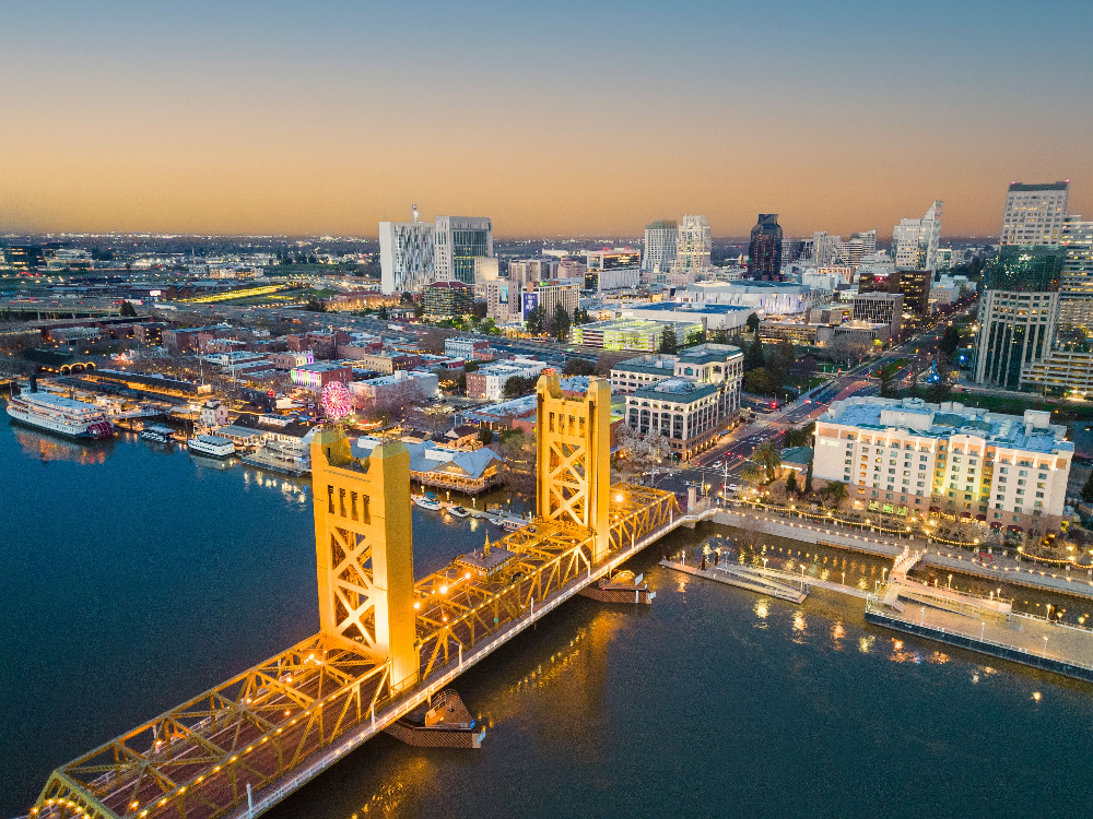 aerial view of downtown sacramento  mental health treatment center