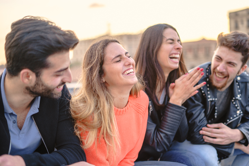 friends relaxing outside  mental health facility in sacramento