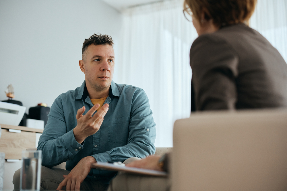 man seeking help from therapist for ocd