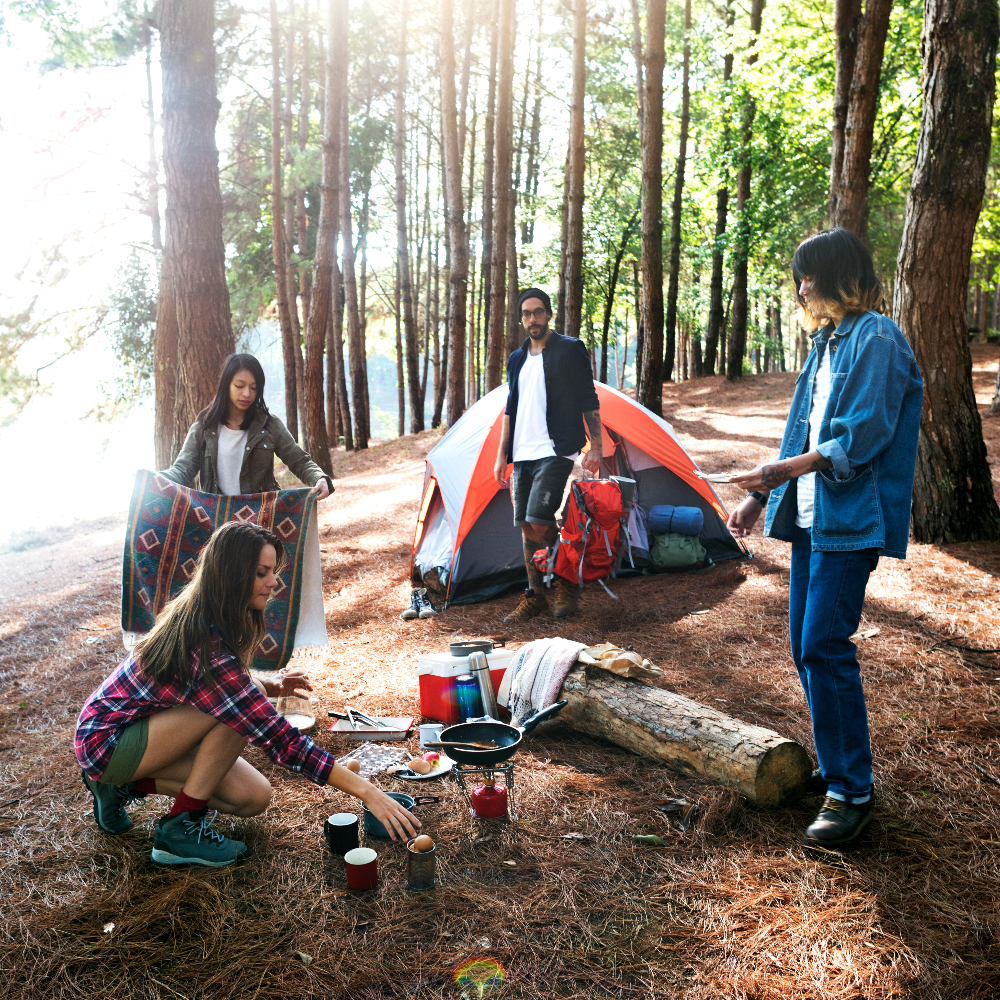 friends camping