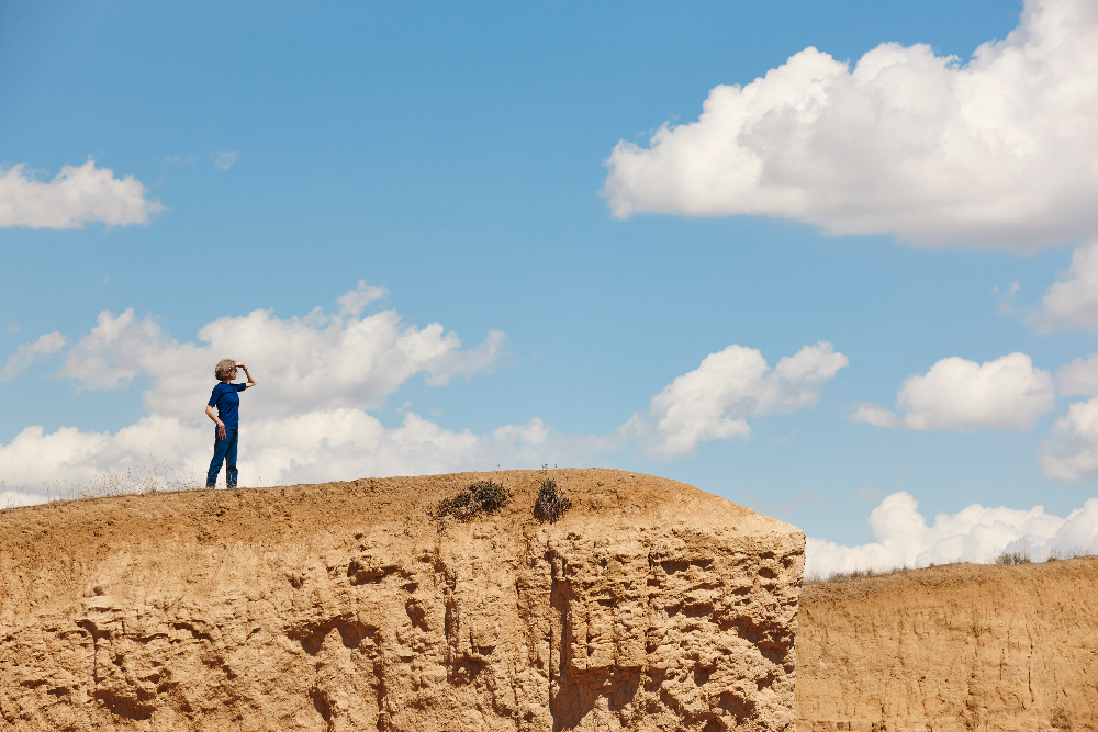 woman on hill