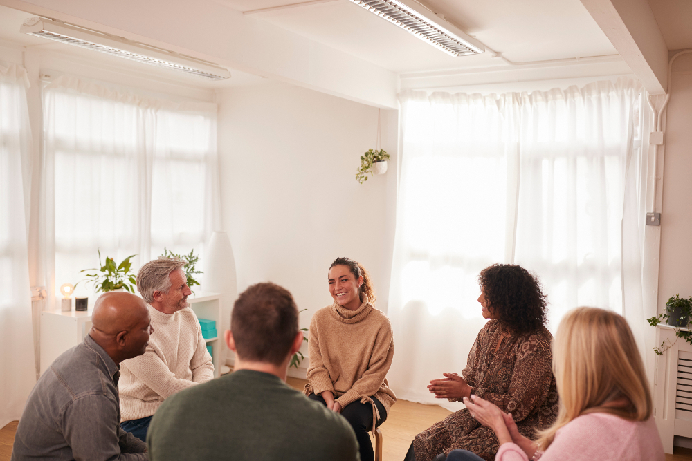 group therapy session at mental health facility in sacramento